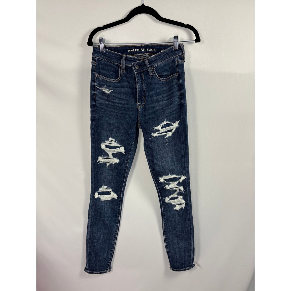 American Eagle High-Rise Jegging Ripped Dark Wash US 6‎ Next Level Stretch